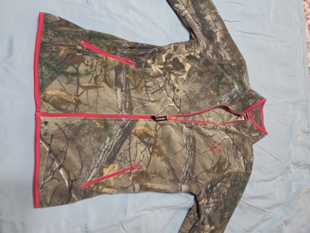Realtree Fleece Jacket Camouflage Camo Real Tree Hunting Youth Size M (8-10)